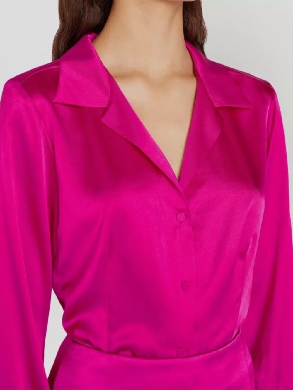 $398 Unworn Frame Silk Femme Shirt in Magenta